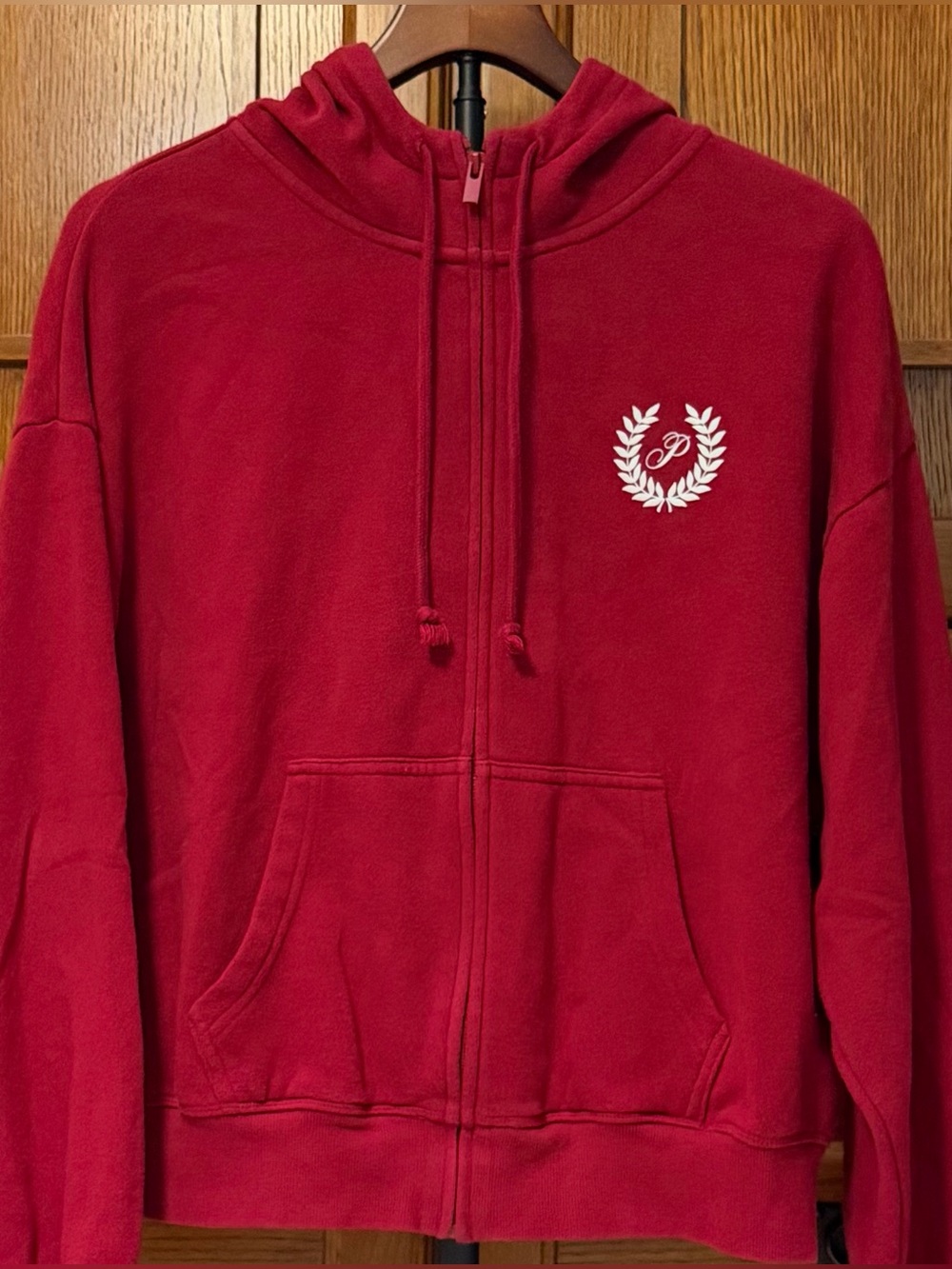 PINK Victoria's Secret Laurel Wreath Crest Full Zip Campus Hoodie 414436-QBJ
